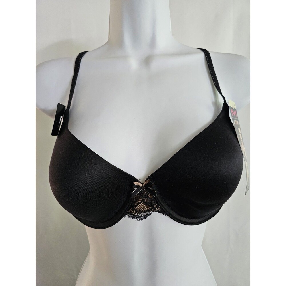 Maidenform Comfort Devotion Black Lace T Shirt Bra Size 36B NWT